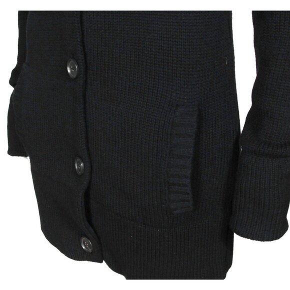 THEORY 100% Cashmere Black Turtleneck Button Long Cardigan Sweater XS/S /327 - Picture 4 of 7
